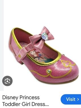 Disney Girls Pink Disney Princess Bow Mary Jane Shoes